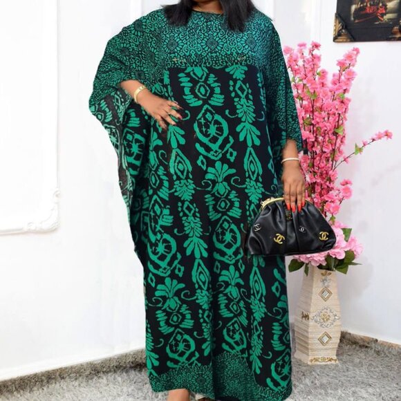 Black Floral Maxi Dress with Kimono Sleeves Women's Size  S, M, L, XL - Picture 1 of 3